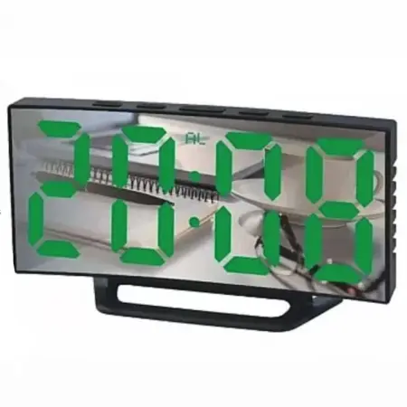 DS-3811L LED Asztali Óra – Modern Tükör, Ébresztő és Szundi Funkció – Elegáns és Funkcionális Dizájn Irodába vagy Hálószobába, USB és Elem Tápellátás, Háttérvilágítás a Sötétben [1]