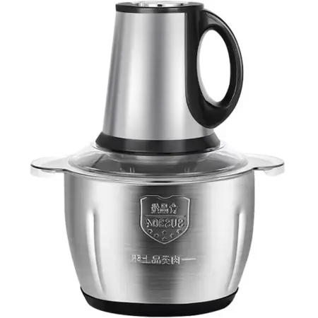 Otthon és Konyha - Elektromos Aprító 3L – Hús és Zöldség, Prime Heim, 1000W, 4 Magas Minőségű Rozsdamentes Acél Kés, 3L Őrlőedény, Rozsdamentes Acél, Ezüst