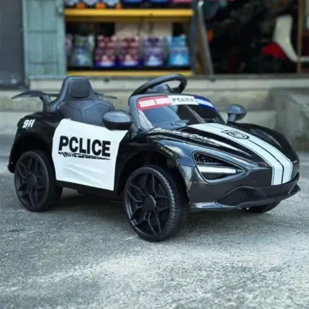 Gyermek autók és motorkerékpárok - Elektromos rendőrautó gyerekeknek 2-5 éveseknek, 6V, 3 sebesség, 86 x 56 x 39 cm, távirányító