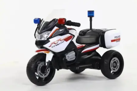 Gyermek autók és motorkerékpárok - Elektromos rendőrmotor gyerekeknek 3-7 éveseknek, 3 kerékkel, 2x 380 V motor, 88 x 55 x 40 cm