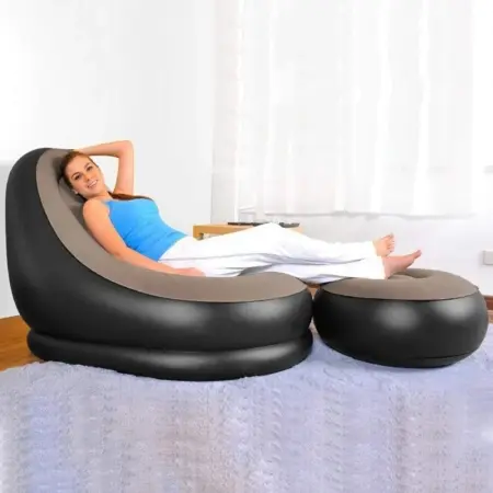 Felfújható nyugágy – szabadidős pihenéshez, szék és lábtartó, beltéri és kültéri használatra [6]