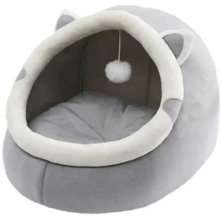 Háziállatoknak - Félig Zárt Macskaágy – Kényelmes és Puha, Kristálybársonyból és PP Pamutból, Mosható, Modern Dizájnnal