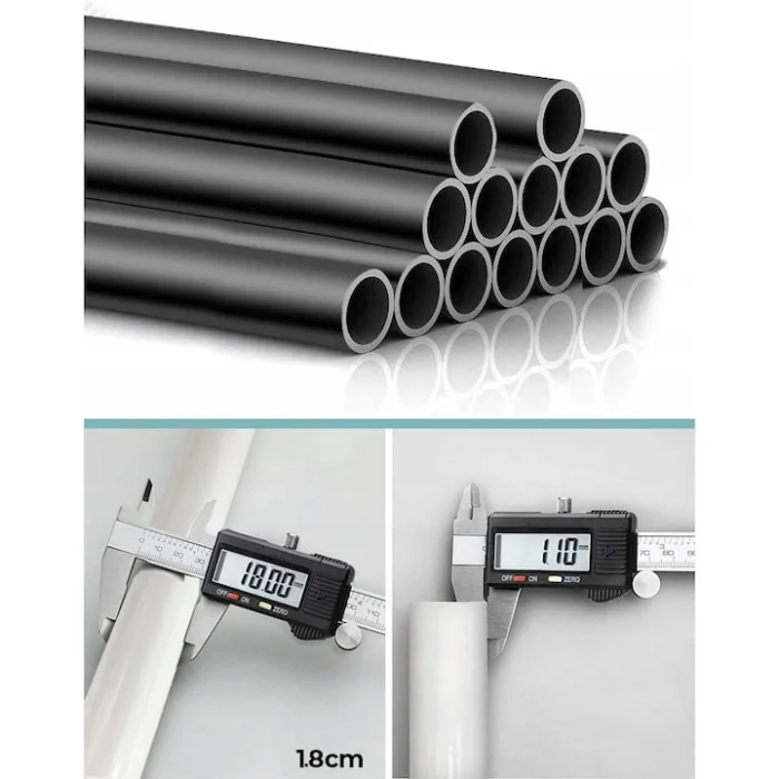 Fém ruhatartó, tárolópolccal és oldalsó kampókkal, fekete szín [7]