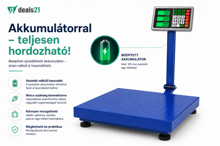 Fémlemezes bordázott platform mérleg, 200/350/500 kg, Lehajtható kar, Elektronikus kijelző. [6]