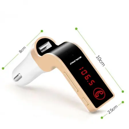 G7 Autós FM Transmitter Bluetooth-szal, MP3-lejátszóval, USB-vel, SD/TF kártyahellyel, AUX bemenettel, Digitális kijelzővel, Hands-Free Hívásvezérléssel, Univerzális 9–26V kompatibilitással, Fekete/Ez [2]