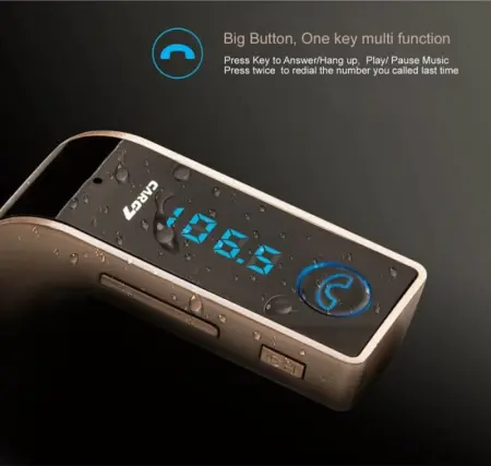 G7 Autós FM Transmitter Bluetooth-szal, MP3-lejátszóval, USB-vel, SD/TF kártyahellyel, AUX bemenettel, Digitális kijelzővel, Hands-Free Hívásvezérléssel, Univerzális 9–26V kompatibilitással, Fekete/Ez [1]