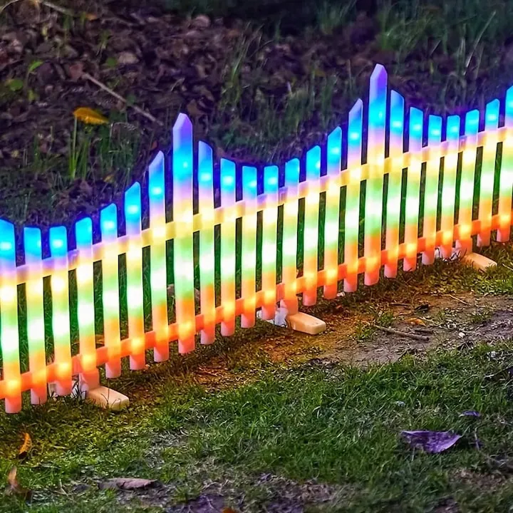 Napelemek és napelemes reflektorok - LED Fényfüzér Kerítés, 3 m, 8 Világítási Programmal, Beltéri és Kültéri Használatra, 220 V Tápellátás, Színes