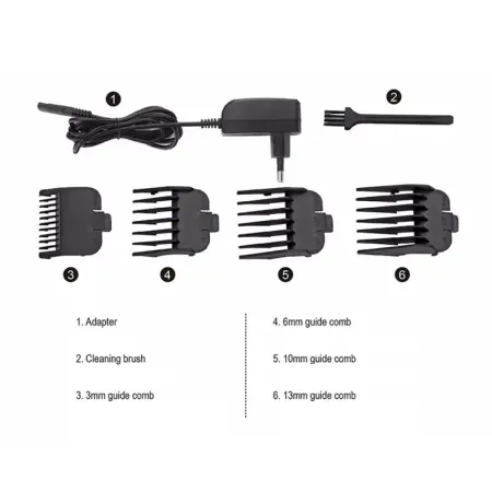 Geemy GM-6081 Professzionális Hajvágó – 15W, Vezeték nélküli és Hálózati Működés, 2000mAh Akkumulátor, 2,5 Órás Töltési Idő, 60 Perc Üzemidő, 4 Cserélhető Fej (3, 6, 10, 13mm), Elegáns Arany Design [3]