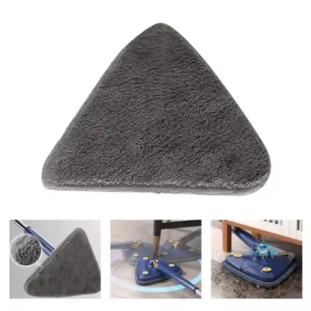 Otthon és Konyha - Háromszög alakú mikroszálas felmosófej utántöltők, cserelapok, 360°-ban forgó felmosóval kompatibilis, száraz és nedves tisztításhoz