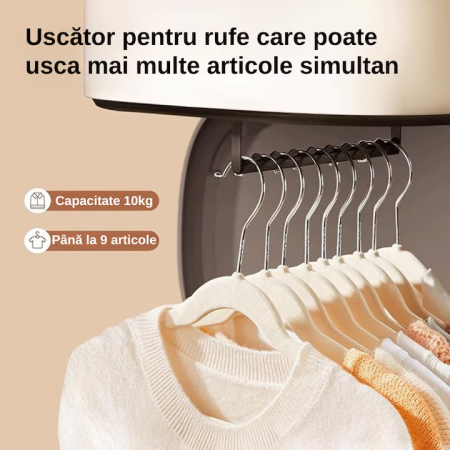 Hordozható Elektromos Ruhaszárító, Összecsukható Mini Szárítószekrény, 3D Air Drying, 400W, Gyors Szárítás 30 Perc–6 Óra, Állandó Hőmérséklet, 10 kg Kapacitás, Kompakt és Összecsukható [13]