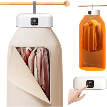 Otthon és Konyha - Hordozható Elektromos Ruhaszárító, Összecsukható Mini Szárítószekrény, 3D Air Drying, 400W, Gyors Szárítás 30 Perc–6 Óra, Állandó Hőmérséklet, 10 kg Kapacitás, Kompakt és Összecsukható