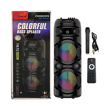 Hangszórók - Hordozható hangszóró – 400W PMPO, Bluetooth, 8 hüvelykes hangszóró, digitális kijelző és erőteljes hangzás bulikhoz és karaoke-hoz