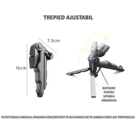 Hordozható LED lámpa állvánnyal, powerbank funkcióval, USB töltéssel, 4 világítási móddal, vízálló [5]