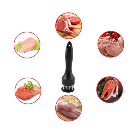 Húspuhító Eszköz, Fekete, 21 Rozsdamentes Acél Tű, Tartós Műanyag Ház, Éles Pengék a Gyors és Hatékony Puhításhoz [5]