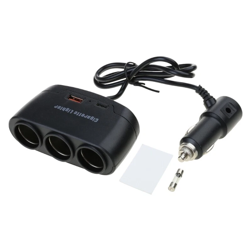 Autós kiegészítők - 120 W Autós Gyorstöltő Szivargyújtóhoz, 2 USB és 1 USB-C PD Porttal, Fast Charge 3.1A Technológiával, Mobil Eszközök Egyidejű Töltéséhez
