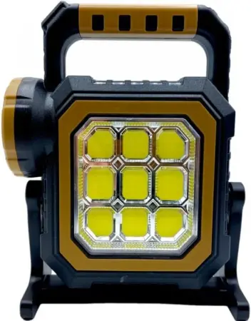 Interaktív Napelemes Lámpa S-8030-A, 1200 Lumen, 83 COB LED + 1 Elülső LED, 2400 mAh, Napelemes & USB Töltés, Vízálló, Forgatható Állvány, Beltéri/Kültéri Világítás, Vészhelyzetekhez, Fekete [3]