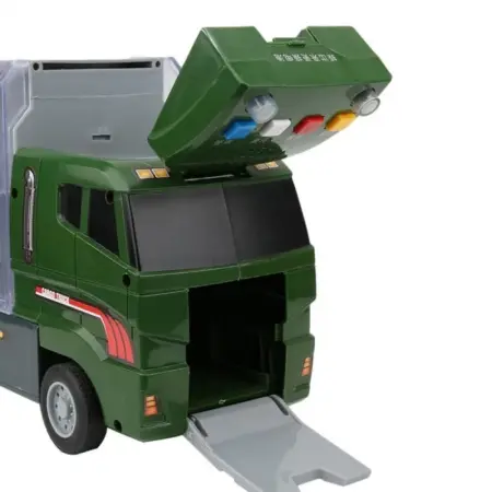 Játék teherautó utánfutóval 12 darabos készlet – Pull-back, súrlódás és nyitható ajtók funkcióval, 3–7 éves gyerekeknek [2]