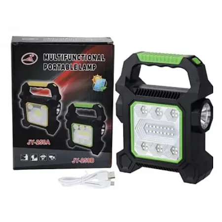 JY 258B kempinglámpa 40 LED-del, napelemes és USB töltés, oldalsó lámpa és projektor, 2400 mAh Ni-MH akkumulátor, erős és tartós világítás – ideális kempingezéshez, túrázáshoz, horgászathoz és vészhel [2]