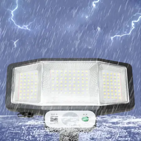 Kültéri Napelemes Lámpa 161 LED-del, Levehető Panel, Mozgás- és Alkonyatérzékelő, Távirányítóval [4]