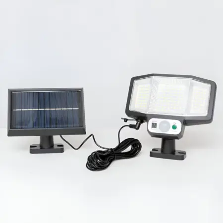 Kültéri Napelemes Lámpa 161 LED-del, Levehető Panel, Mozgás- és Alkonyatérzékelő, Távirányítóval [2]