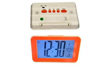 Dekoratív órák - KADIO 1828 LCD kijelzős asztali óra – elemmel működő, világítással