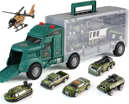 Gyerekeknek szánt termékek és játékok - Katona szállítókocsi készlet 7 darabból – Járművek, játék kiegészítők, világítással és hangokkal