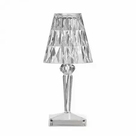 Napelemek és napelemes reflektorok - Kristály Hatású Hordozható LED Asztali Lámpa – 3 Fényerő/Tónus, Érintésvezérlés, 2000 mAh Újratölthető Akkumulátor