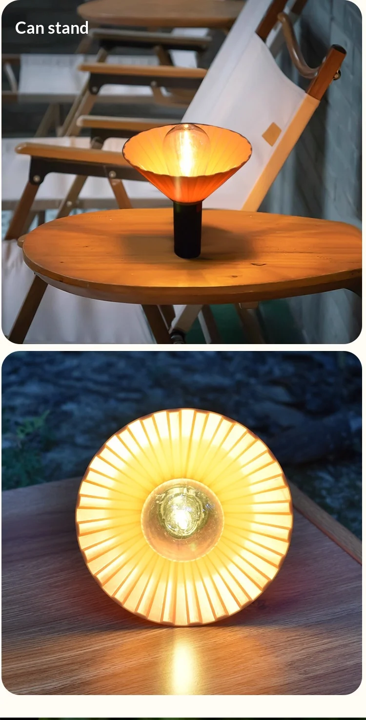 Hordozható LED kemping lámpa, USB újratölthető, multifunkciós hangulatvilágítás, gombos vezérlés, kompakt és strapabíró kültéri design [7]