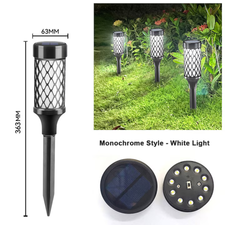 Napelemes LED kerti lámpa 37 cm, meleg fény, IP65 vízálló, automatikus töltés, kültéri használatra, dekoratív gyep világítás [1]