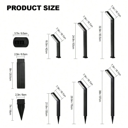 Napelemes LED Kerti Lámpa, Moduláris Dizájn, Állítható Magasság Akár 97 cm-ig, IP65 Védelem, Időjárásálló Kialakítás [5]