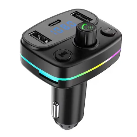Autós kiegészítők - M41 Autós Bluetooth FM Modulator, Kihangosító, USB, RGB LED Világítással