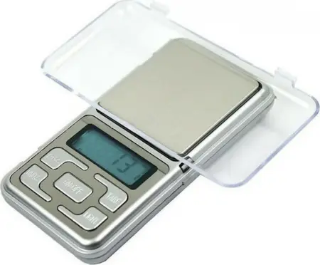 Mérlegek - MH-500 zsebméretű ékszermérleg, 500 g, 0,1 g pontosság, TARE funkció, világító kijelző, ezüst szín