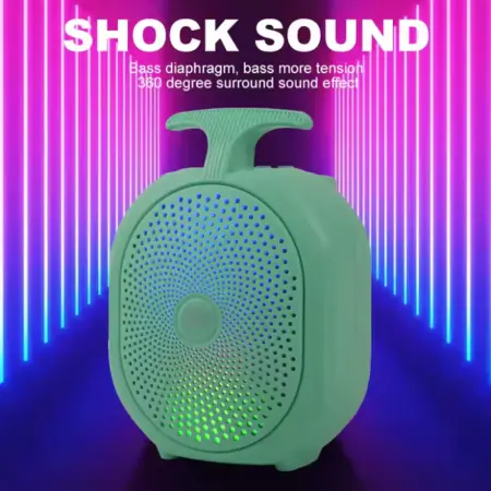 Mini Hordozható Hangszóró 50W PMPO, LED RGB Világítással, Bluetooth V5.0, 5–10 Órás Üzemidő, 1000–2000mAh Akkumulátorral – Ideális Utazáshoz és Bulikhoz [3]