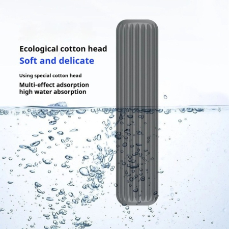 Mini kézi felmosó – hordozható, abszorbens PVA szivacs, push-pull csavaró rendszer, 15,5 × 29,5 cm, fehér [9]