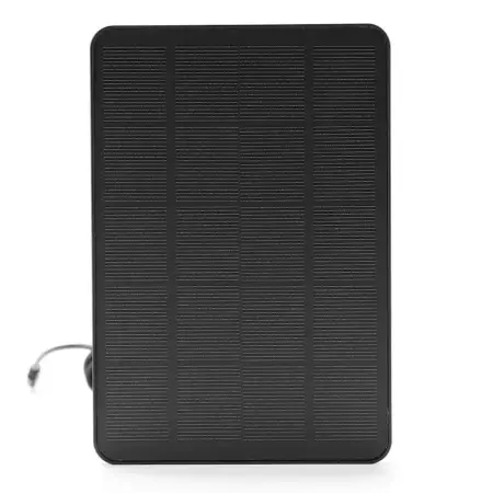 Mini Napelemes Fotovoltaikus Panel, 10W, 5V, Hordozható – Kamerákhoz és Telefon Töltéshez, 3m Kábel, Micro-USB és Type-C Adapter, Vízálló, Fekete, 175x120 mm [7]