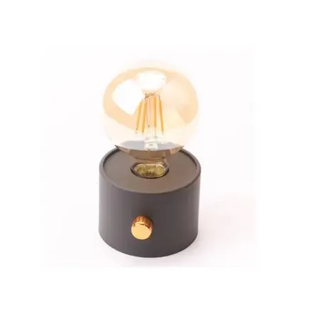 Mini retro dekorációs lámpa, vintage LED filamenttel, meleg fény, állítható fényerő, elemes működés, sötétszürke [4]