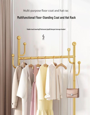 Mobil Ruhatartó Állvány, Luxus Dizájn, Könnyű Kivitel Kerekekkel, 80 cm, Ideális Hálószobába, Praktikus Ruhák és Kalapok Tárolására [6]