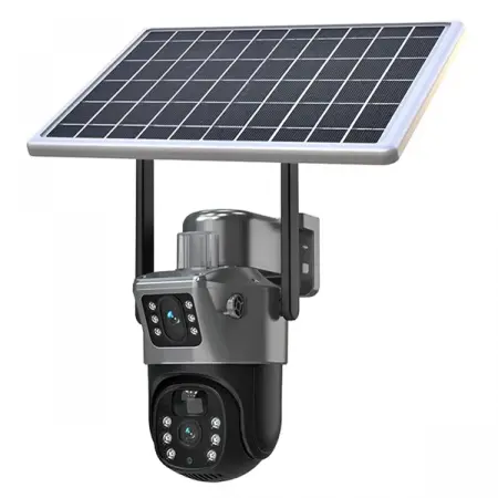 Napelem paneles Megfigyelő Kamera, 4G, Mozgásérzékelő, Dupla lencse, 4G HD 8MP,ajándékba adunk egy 32 GB-os memóriakártyát [5]