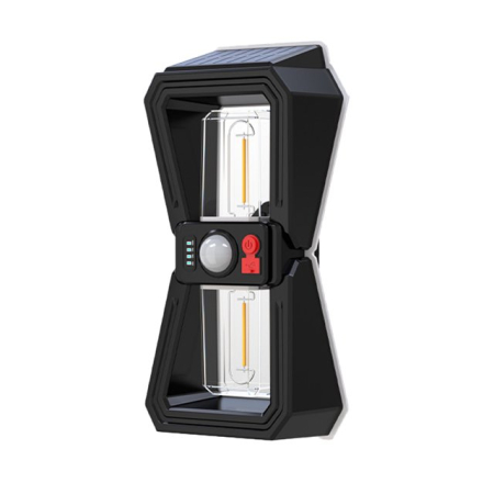 lampi si Lanterne solare led - Lampă solară de perete 18W, 3 moduri de iluminare, senzor de mișcare integrat, dimensiune 24 cm, pentru exterior