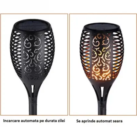 Napelemes Lánghatású Lámpa, 58 cm, 33 LED, Elegáns Kert Dizájn, 5W, Napelemes Töltés, 6–8 Órás Világítási Idő, 600mAh Ni-MH Akkumulátor, Ideális Udvarra, Teraszra és Kültéri Terekbe [5]