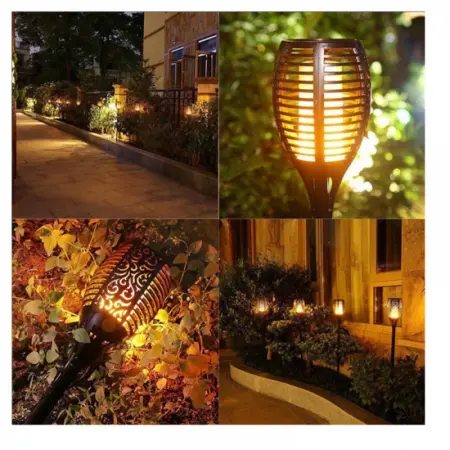 Napelemes Lánghatású Lámpa, 58 cm, 33 LED, Elegáns Kert Dizájn, 5W, Napelemes Töltés, 6–8 Órás Világítási Idő, 600mAh Ni-MH Akkumulátor, Ideális Udvarra, Teraszra és Kültéri Terekbe [6]