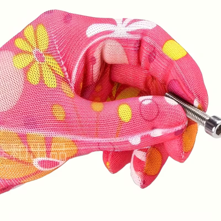 2 darabos Női kertészkesztyű | Légáteresztő nylon, gumírozott bevonat, tavasz–nyár, mintás [1]