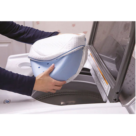 Ortopédiai Testtartásjavító Párna, Memóriahab, A Lábak és a Gerinc Igazításához, 25x24 cm, Mosható Huzattal, Fehér [2]