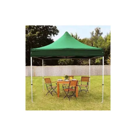 Összecsukható Pavilon Sátor 14 kg, 3x3 m, Fém Váz, Vízálló Ponyva, Udvarra, Kertbe, Eseményekre, Zöld [3]