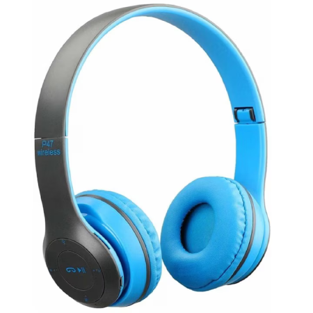 P47 vezeték nélküli over-ear fejhallgató, Bluetooth 5.0 – összecsukható és hordozható kialakítás, prémium hangzás erőteljes basszussal, hosszú üzemidő, beépített mikrofon, fülhallgatóról vezérelhető, [1]