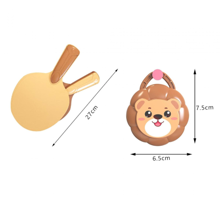 Gyermek tenisz ütő szett béka és oroszlán figurával, hordozható indoor edző készlet, környezetbarát anyag, 7×7×13 cm [4]