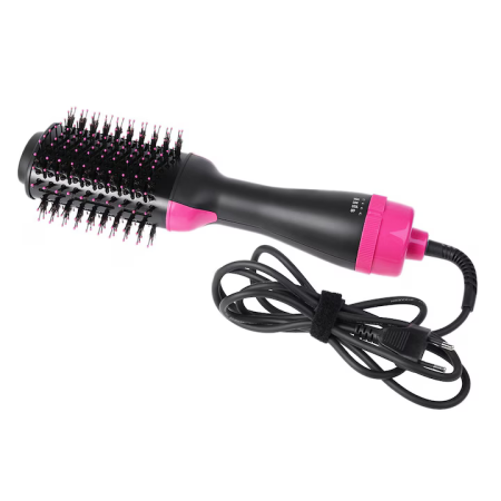 3 az 1-ben elektromos hajformázó 1000W, hajszárító, hajkefe és hajgöndörítő, turmalinos kerámia bevonat, 3 sebesség és 3 hőfok, nedves és száraz hajra, fekete/rózsaszín [0]