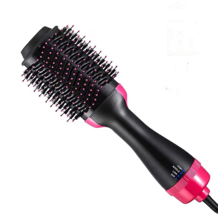 3 az 1-ben elektromos hajformázó 1000W, hajszárító, hajkefe és hajgöndörítő, turmalinos kerámia bevonat, 3 sebesség és 3 hőfok, nedves és száraz hajra, fekete/rózsaszín [6]