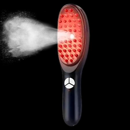 4 az 1-ben terápiás fejbőr masszírozó kefe, haj növekedés stimulálás és korpásodás csökkentés, piros/kék fény, vibráció, olajtartály, USB töltés [8]