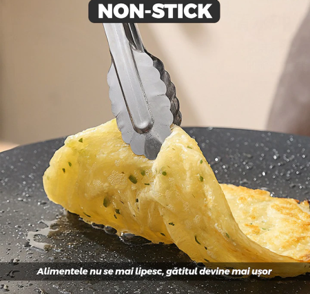 32 cm-es Japán Stílusú Serpenyő, Többrétegű Szerkezet, Tapadásmentes Bevonat, Tartós Anyag, Fekete [5]